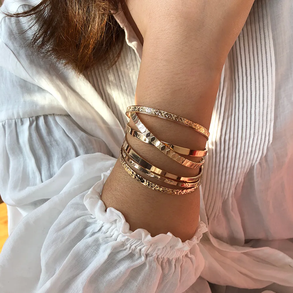 Creative Opening Metal Bangle Set Bracelet