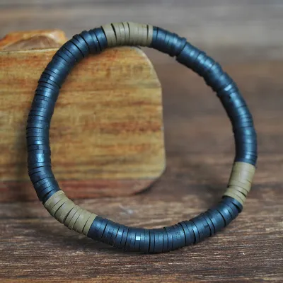 Colorful Soft Clay Elastic Rope Bracelet for Women Geometric Style