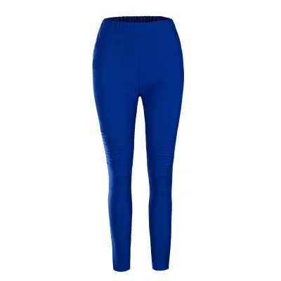 XL-5XL Plus Size Women Casual Solid Color Tight Pencil Pants High Waist Cotton Blend