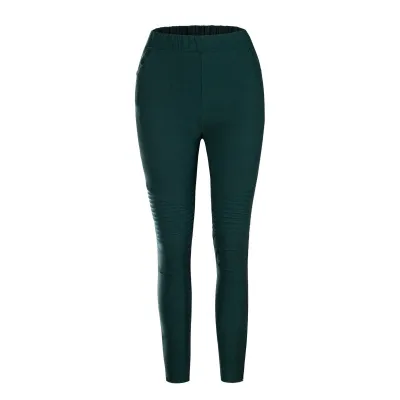 XL-5XL Plus Size Women Casual Solid Color Tight Pencil Pants High Waist Cotton Blend