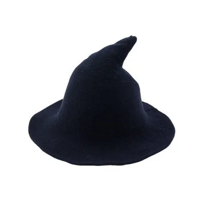 Halloween Funny Knitted Wizard Hat for Women Wool Acrylic