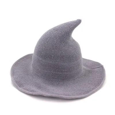 Halloween Funny Knitted Wizard Hat for Women Wool Acrylic