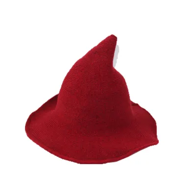 Halloween Funny Knitted Wizard Hat for Women Wool Acrylic