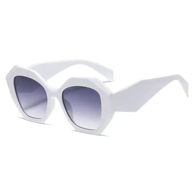 Women Fashion Irregular Large Frame Polygon PC Sunglasses