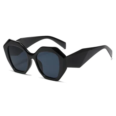 Women Fashion Irregular Large Frame Polygon PC Sunglasses