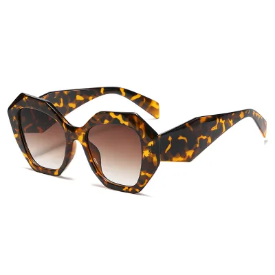 Women Fashion Irregular Large Frame Polygon PC Sunglasses