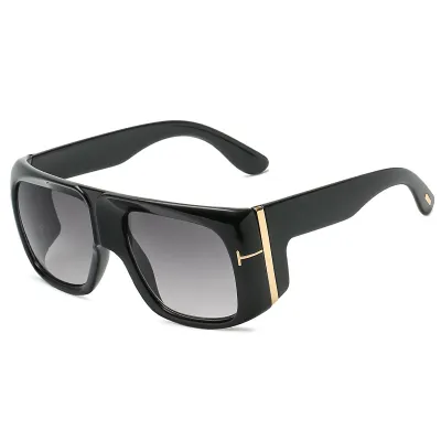 Retro Punk Big Frame Square Sunglasses PC Lens