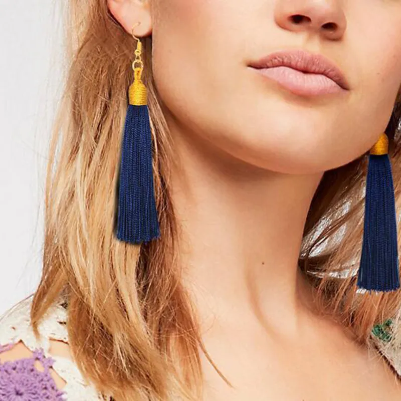 2pcs/set Women Retro Bohemian Tassel Earrings