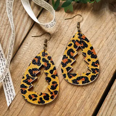 Women Fashion Drop Hollow Teardrop Christmas Tree Earrings