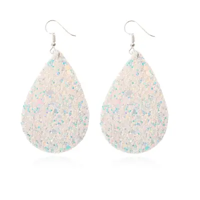 Women Fashion Sequin Decor Drop Teardrop Earrings