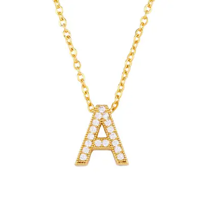 Fashion Alphabet Letter Shape Zircon Pendant Necklace
