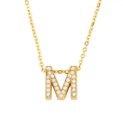 Fashion Alphabet Letter Shape Zircon Pendant Necklace