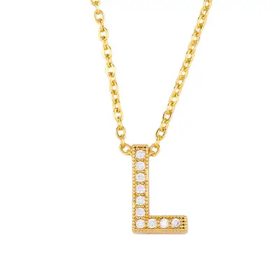 Fashion Alphabet Letter Shape Zircon Pendant Necklace