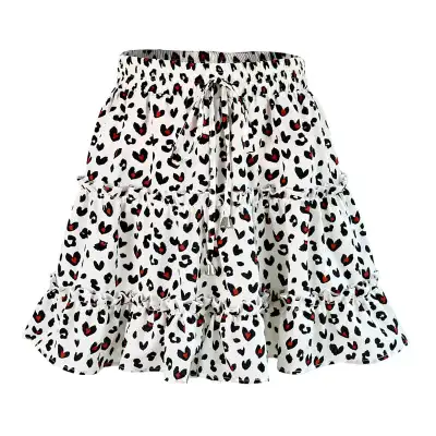 S-2XL Women Fashion Ruffled Floral Printed Skirt