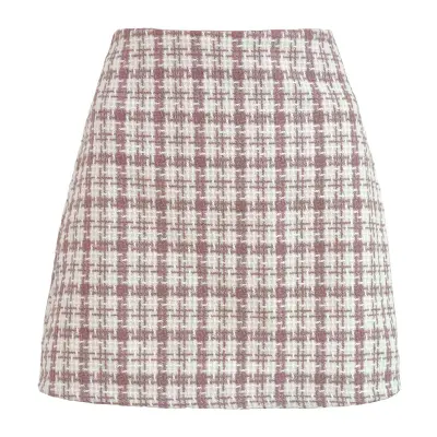 S-XL Women Vintage Houndstooth A-Line Skirt