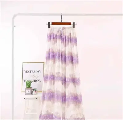Women Fashion Heart Printed Wide Leg Pants - Milk Fiber High Waist Elegant