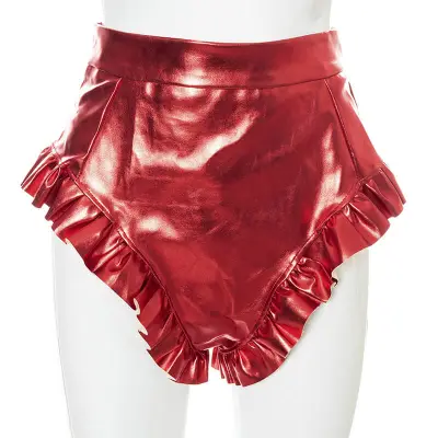 S-L Women Creative Solid Color Stringy Selvedge High Waist Loose Shorts