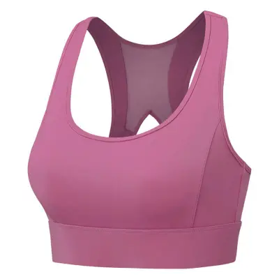 S-XL Women Fashion Solid Color Cut Out Mesh Sport Bra High Support