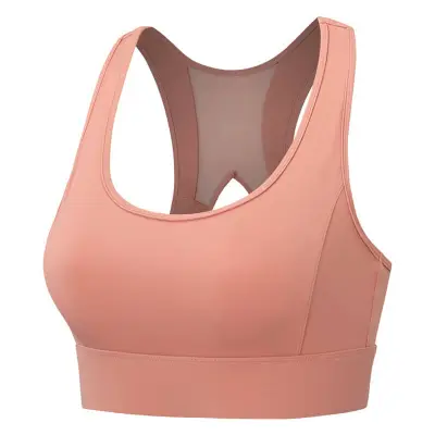 S-XL Women Fashion Solid Color Cut Out Mesh Sport Bra High Support
