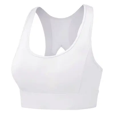 S-XL Women Fashion Solid Color Cut Out Mesh Sport Bra High Support