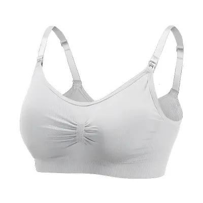 M-2XL Maternity Seamless Bralette Front Button Nursing Bra