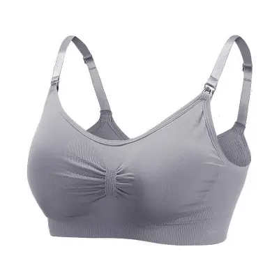 M-2XL Maternity Seamless Bralette Front Button Nursing Bra