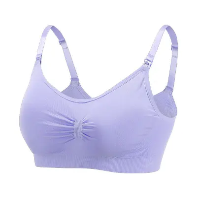 M-2XL Maternity Seamless Bralette Front Button Nursing Bra