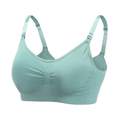 M-2XL Maternity Seamless Bralette Front Button Nursing Bra