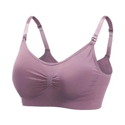 M-2XL Maternity Seamless Bralette Front Button Nursing Bra
