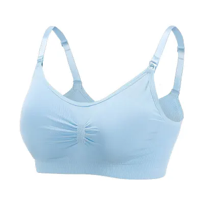 M-2XL Maternity Seamless Bralette Front Button Nursing Bra