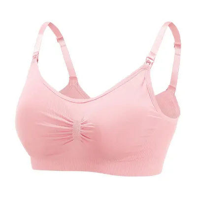 M-2XL Maternity Seamless Bralette Front Button Nursing Bra