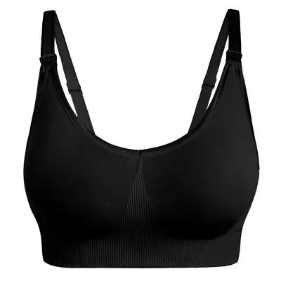 S-XL Maternity Basic Solid Color Bralette Front Button Nursing Bra