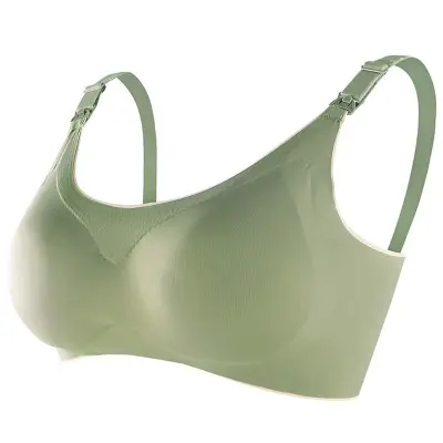 M-2XL Maternity Basic Solid Color Bralette Front Button Nursing Bra