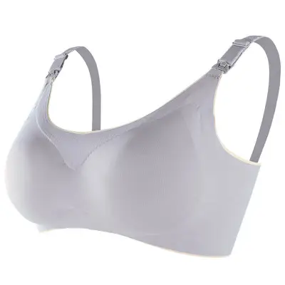 M-2XL Maternity Basic Solid Color Bralette Front Button Nursing Bra