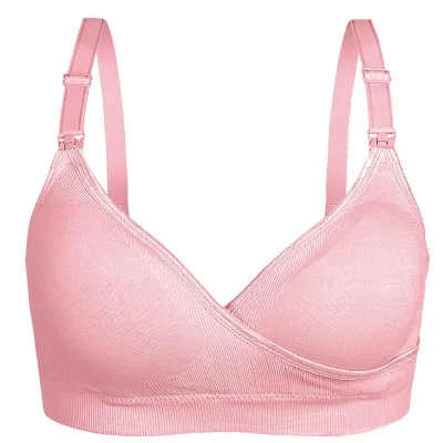 M-XL Women Maternity Basic Solid Color Bralette Front Button Nursing Bra