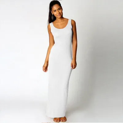 Women Sleeveless Sling Maxi Dress Casual Street Solid Color