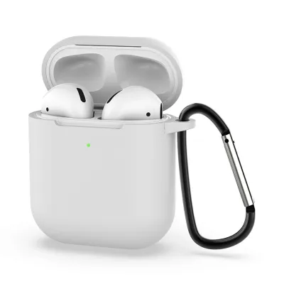 Fashion Solid Color Shockproof Sleeve With Hook Design AirPods 2 Silicone Protector Case