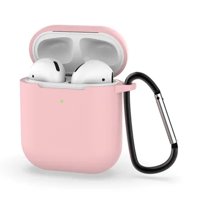 Fashion Solid Color Shockproof Sleeve With Hook Design AirPods 2 Silicone Protector Case