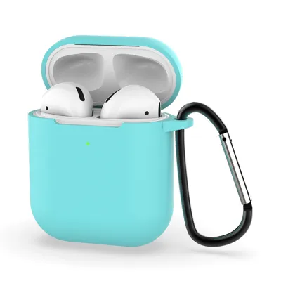Fashion Solid Color Shockproof Sleeve With Hook Design AirPods 2 Silicone Protector Case