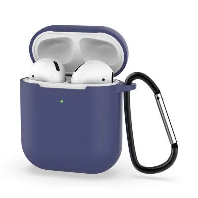 Fashion Solid Color Shockproof Sleeve With Hook Design AirPods 2 Silicone Protector Case