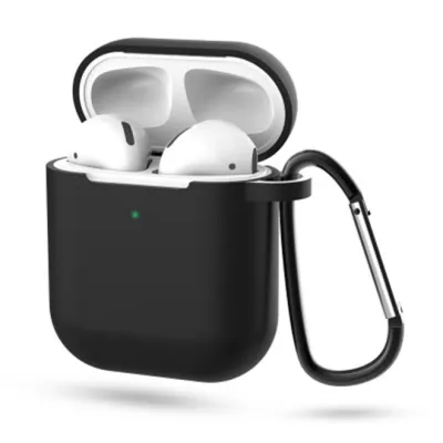 Fashion Solid Color Shockproof Sleeve With Hook Design AirPods 2 Silicone Protector Case