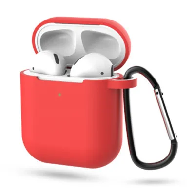 Fashion Solid Color Shockproof Sleeve With Hook Design AirPods 2 Silicone Protector Case