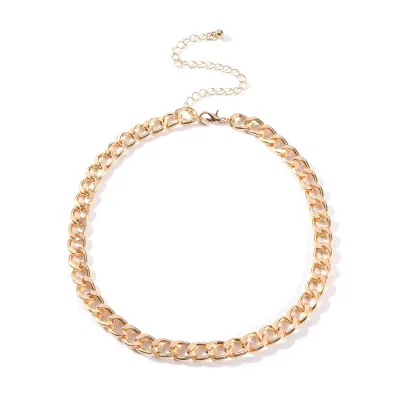 Simple Geometric Alloy Choker Necklace