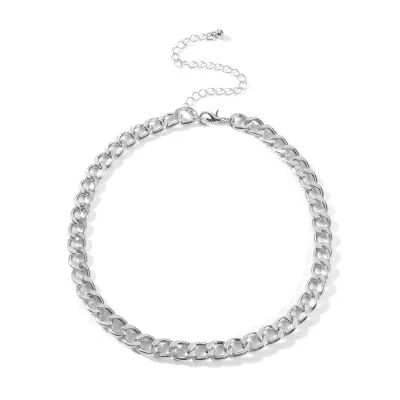 Simple Geometric Alloy Choker Necklace
