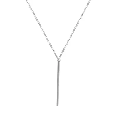 Metal Bar Decor Women Pendant Necklace Alloy 70cm