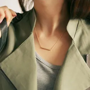 Simple Alloy Pendant Choker Necklace Metal Rod Design