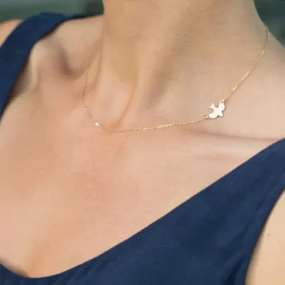 Bird Decor Women Alloy Choker Necklace Snake Chain