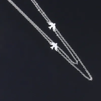 Creative Swallow Decor Women Multilayer Teardrop Necklace