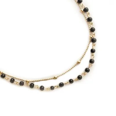 Simple Beaded Geometric Design Women Alloy Choker Necklace