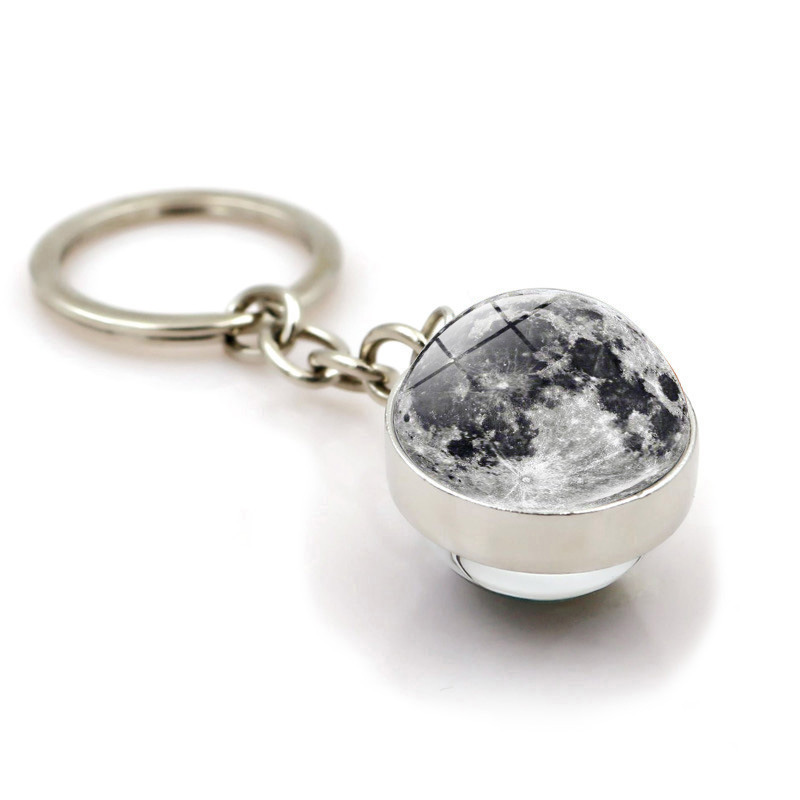 Wholesale Solar System Double Side Glass Ball Design Key Chain
